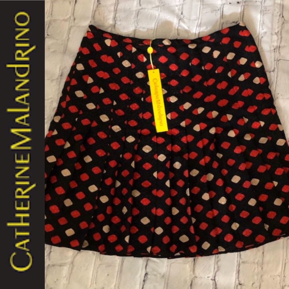 NWT Catherine Malandrino Diamate Print Skirt